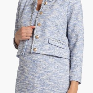 Seraphine Light Blue Tweed Blazer